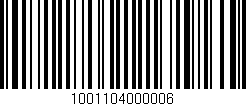 Código de barras (EAN, GTIN, SKU, ISBN): '1001104000006'
