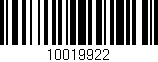 Código de barras (EAN, GTIN, SKU, ISBN): '10019922'