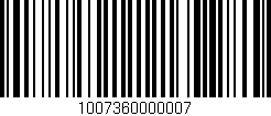 Código de barras (EAN, GTIN, SKU, ISBN): '1007360000007'