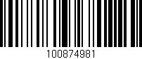Código de barras (EAN, GTIN, SKU, ISBN): '100874981'