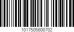 Código de barras (EAN, GTIN, SKU, ISBN): '1017505600702'