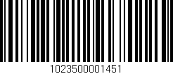 Código de barras (EAN, GTIN, SKU, ISBN): '1023500001451'