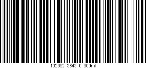 Código de barras (EAN, GTIN, SKU, ISBN): '102392_3643_0_800ml'