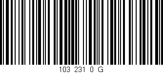 Código de barras (EAN, GTIN, SKU, ISBN): '103_231_0_G'