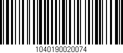 Código de barras (EAN, GTIN, SKU, ISBN): '1040190020074'
