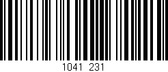 Código de barras (EAN, GTIN, SKU, ISBN): '1041/231'