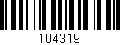 Código de barras (EAN, GTIN, SKU, ISBN): '104319'