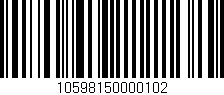 Código de barras (EAN, GTIN, SKU, ISBN): '10598150000102'