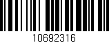 Código de barras (EAN, GTIN, SKU, ISBN): '10692316'