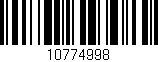 Código de barras (EAN, GTIN, SKU, ISBN): '10774998'