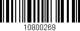 Código de barras (EAN, GTIN, SKU, ISBN): '10800269'