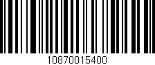 Código de barras (EAN, GTIN, SKU, ISBN): '10870015400'