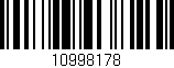 Código de barras (EAN, GTIN, SKU, ISBN): '10998178'