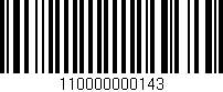 Código de barras (EAN, GTIN, SKU, ISBN): '110000000143'