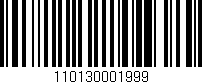Código de barras (EAN, GTIN, SKU, ISBN): '110130001999'