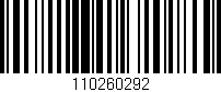 Código de barras (EAN, GTIN, SKU, ISBN): '110260292'