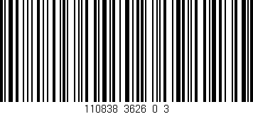 Código de barras (EAN, GTIN, SKU, ISBN): '110838_3626_0_3'