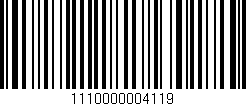 Código de barras (EAN, GTIN, SKU, ISBN): '1110000004119'