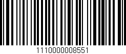 Código de barras (EAN, GTIN, SKU, ISBN): '1110000008551'