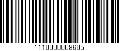 Código de barras (EAN, GTIN, SKU, ISBN): '1110000008605'