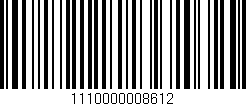 Código de barras (EAN, GTIN, SKU, ISBN): '1110000008612'