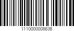 Código de barras (EAN, GTIN, SKU, ISBN): '1110000008636'