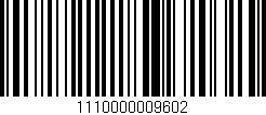 Código de barras (EAN, GTIN, SKU, ISBN): '1110000009602'