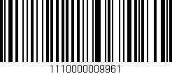 Código de barras (EAN, GTIN, SKU, ISBN): '1110000009961'