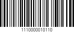 Código de barras (EAN, GTIN, SKU, ISBN): '1110000010110'