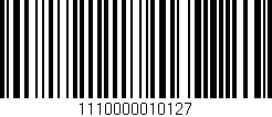 Código de barras (EAN, GTIN, SKU, ISBN): '1110000010127'