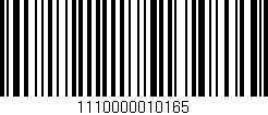 Código de barras (EAN, GTIN, SKU, ISBN): '1110000010165'