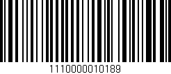 Código de barras (EAN, GTIN, SKU, ISBN): '1110000010189'
