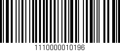 Código de barras (EAN, GTIN, SKU, ISBN): '1110000010196'