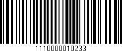 Código de barras (EAN, GTIN, SKU, ISBN): '1110000010233'