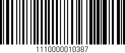 Código de barras (EAN, GTIN, SKU, ISBN): '1110000010387'