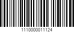 Código de barras (EAN, GTIN, SKU, ISBN): '1110000011124'