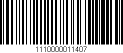 Código de barras (EAN, GTIN, SKU, ISBN): '1110000011407'