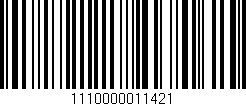 Código de barras (EAN, GTIN, SKU, ISBN): '1110000011421'