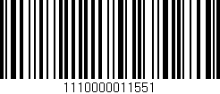 Código de barras (EAN, GTIN, SKU, ISBN): '1110000011551'