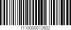 Código de barras (EAN, GTIN, SKU, ISBN): '1110000012602'