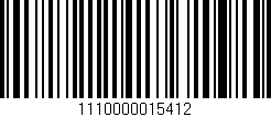 Código de barras (EAN, GTIN, SKU, ISBN): '1110000015412'