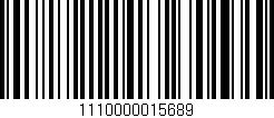 Código de barras (EAN, GTIN, SKU, ISBN): '1110000015689'