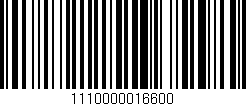 Código de barras (EAN, GTIN, SKU, ISBN): '1110000016600'