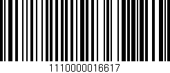 Código de barras (EAN, GTIN, SKU, ISBN): '1110000016617'