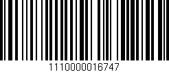 Código de barras (EAN, GTIN, SKU, ISBN): '1110000016747'