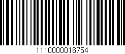 Código de barras (EAN, GTIN, SKU, ISBN): '1110000016754'
