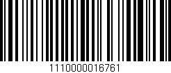 Código de barras (EAN, GTIN, SKU, ISBN): '1110000016761'