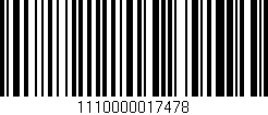 Código de barras (EAN, GTIN, SKU, ISBN): '1110000017478'