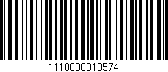 Código de barras (EAN, GTIN, SKU, ISBN): '1110000018574'