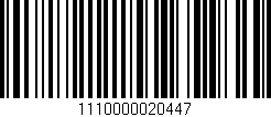 Código de barras (EAN, GTIN, SKU, ISBN): '1110000020447'